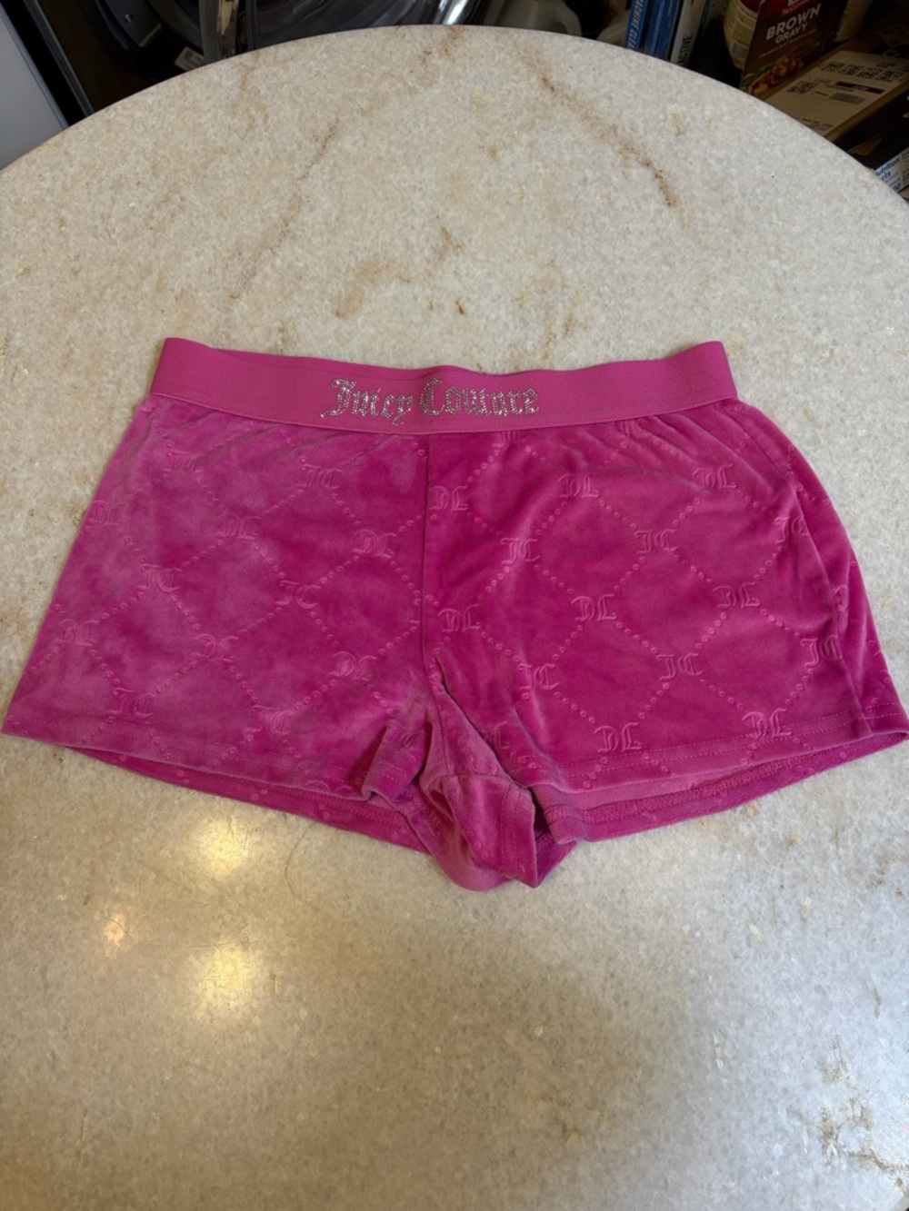 Juicy Couture pink shorts with rhinestone logo size S